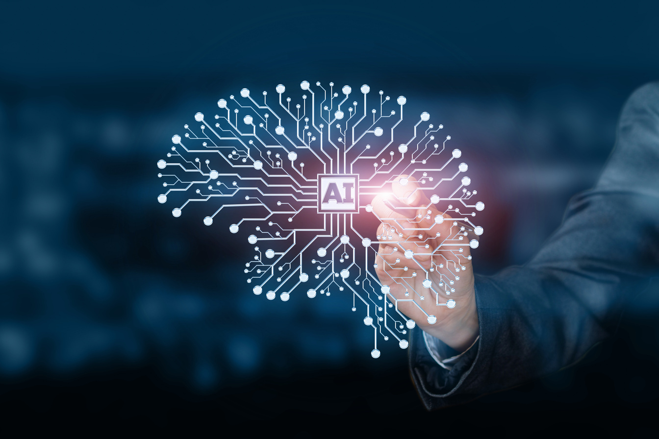 AI brain interface graphic