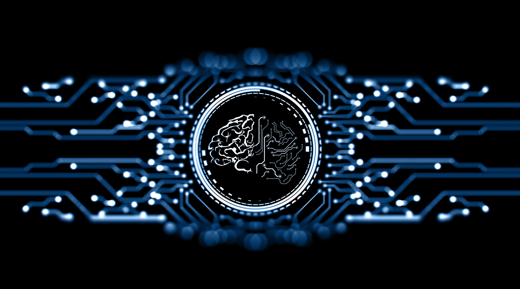 Digital circuit brain graphic